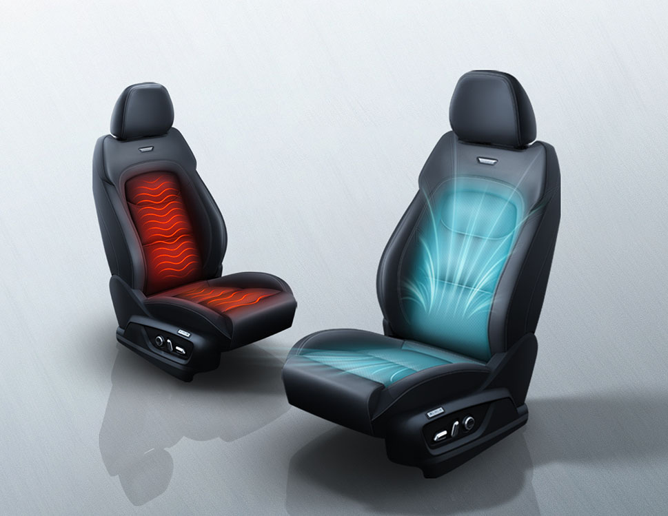 Heating and ventilation of front seats